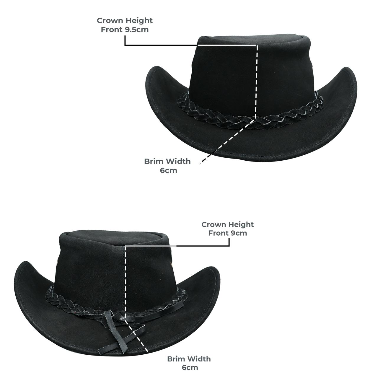 Black Suede Leather Cowboy Hat for Men - Image 7