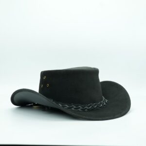 Black Suede Leather Cowboy Hat for Men