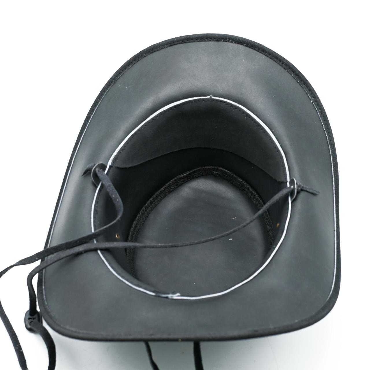 Black Suede Leather Cowboy Hat for Men - Image 3