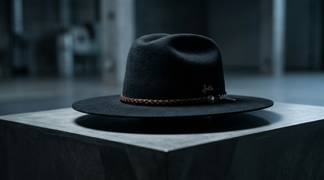 flat brim cowboy hat