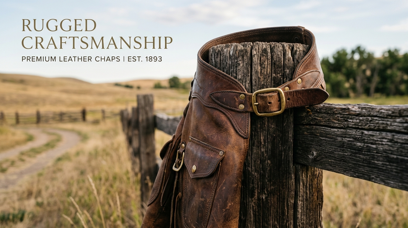 brown leather chaps