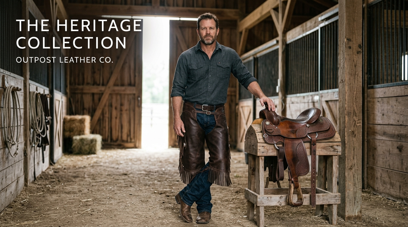 Man in Leather Chaps: Authentic Protection for Ranch and Trail