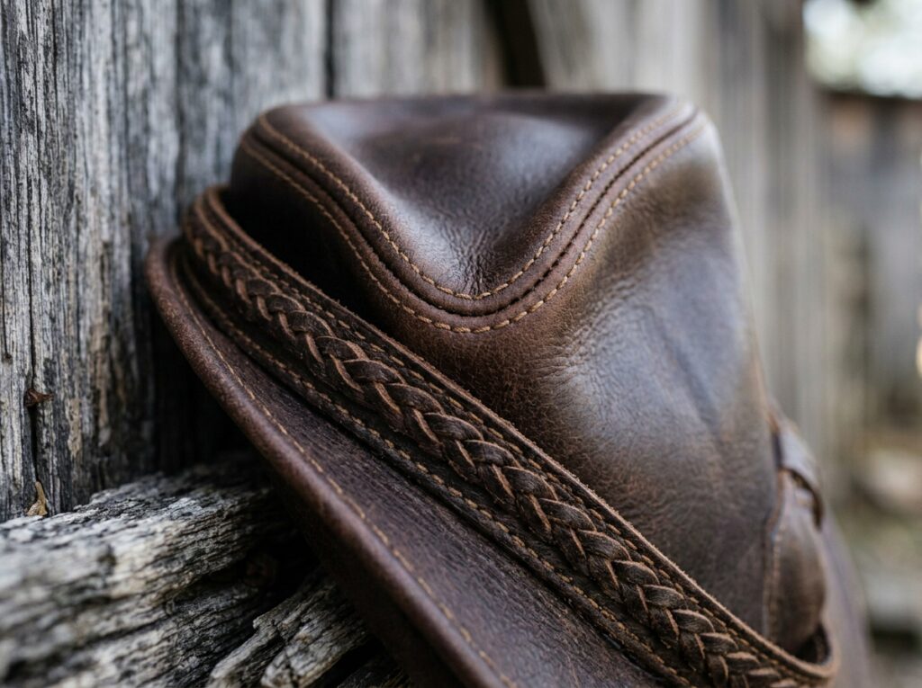 leather cowboy hat
