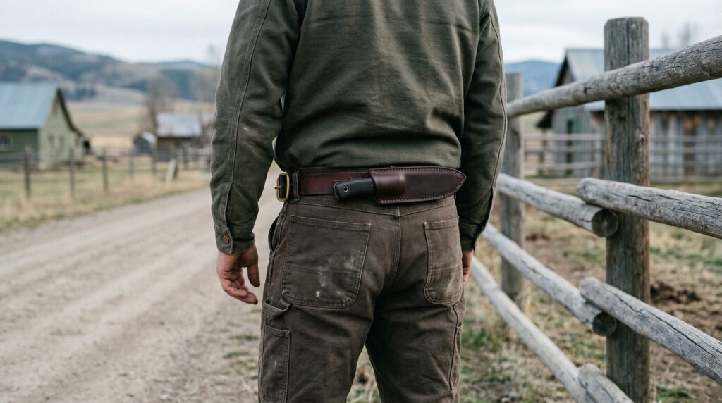 fixed blade knife horizontal sheath